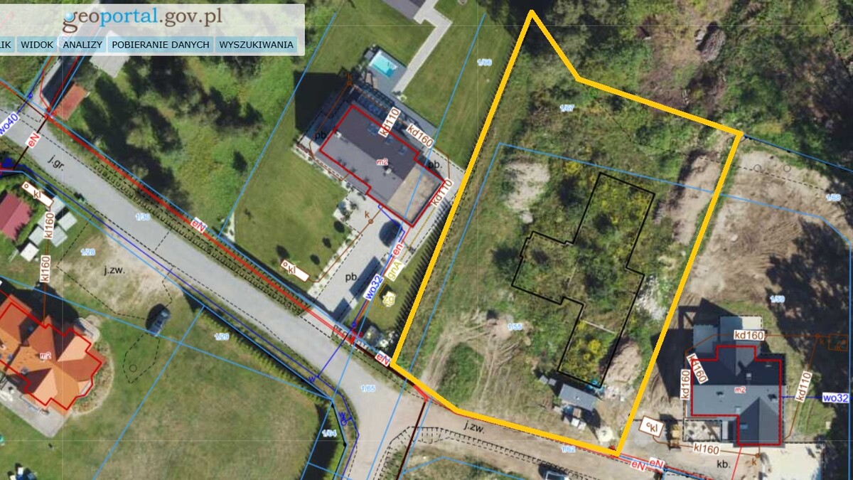 Elbląg NIERUCHOMOŚCI ANNA KRASZEWSKA  Działka pod zabudowę jednorodzinną w Krasnym Lesie  ul. Lema