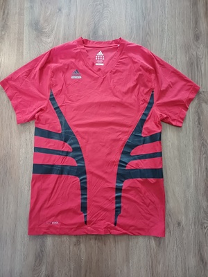 Elbląg Koszulka treningowa ADIDAS TECHFIT CLIMACOOL z metki 2XL (bardziej L, proszę patrzeć wymiary) czarne gumowane
