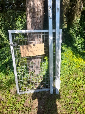 Elbląg Bramka ze słupkami ocynk z Castoramy 120x90 za połowę ceny