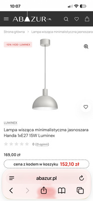 Elbląg sprzedam jasnoszarą lampę wiszącą Handa, 1xE27,używana w bardzo dobrym stanie.