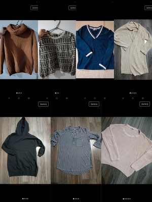 Elbląg Oddam swetry damskie w rozmiarze S/M. Stan bardzo dobry. W zamian karton chusteczek Dada. Kontakt sms