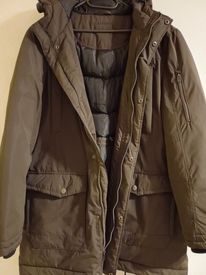 Elbląg Kurtka zimowa męska CANDA C& A kolor ciemna oliwka rozmiar L na 180 cm lekka ciepła i wygodna stan idealny