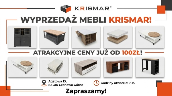 Elbląg Wielka Wyprzedaż Mebli – Krismar! Szukasz funkcjonalnych mebli w atrakcyjnych cenach? Urządzasz dom lub