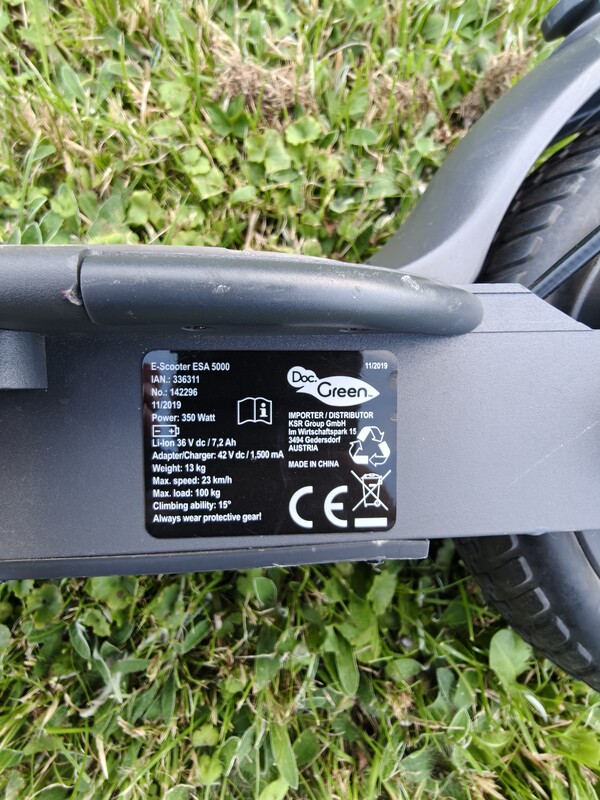 Elbląg Hulajnoga ESA 500,350 Watt super stan