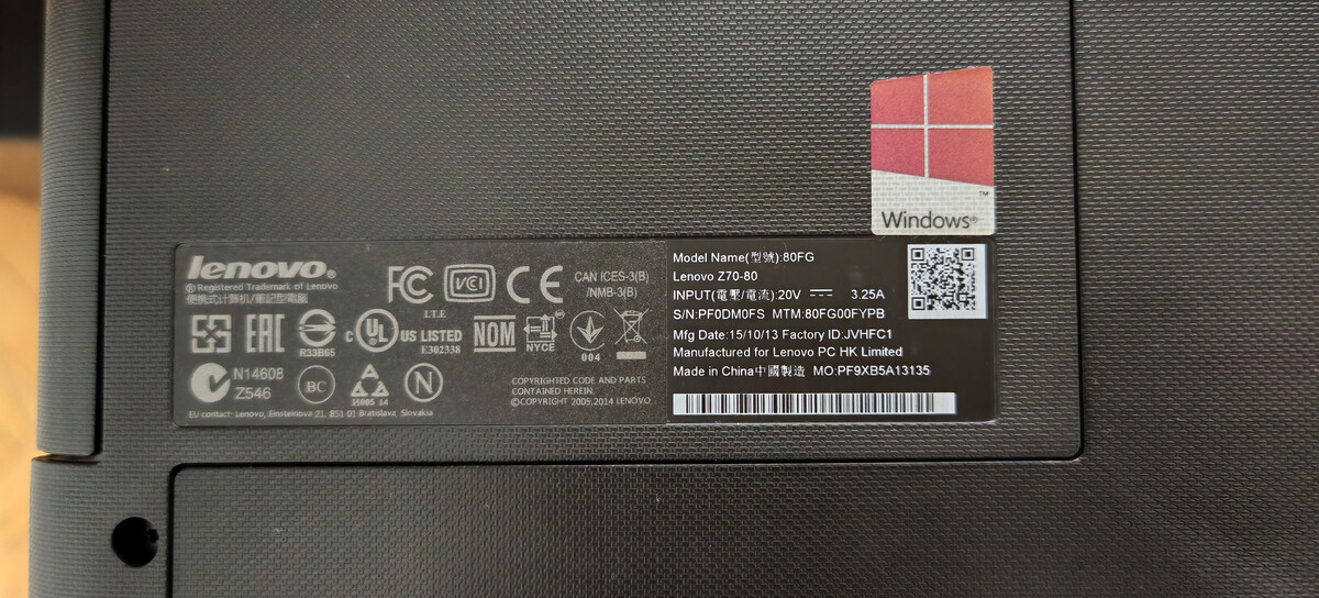 Elbląg Notebook 17 Lenovo Z70-80 - Type 80FG i5-5200U 2.2Ghz RAM8GB SSD500GB nVidia GeForce840M4GB MS-Windows 11 Pro