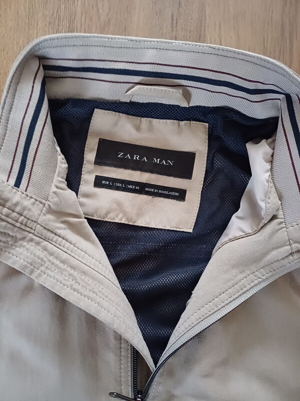 Elbląg NOWA kurtka męska ZARA MAN wiosna rozmiar L materiał miekki, zamsz