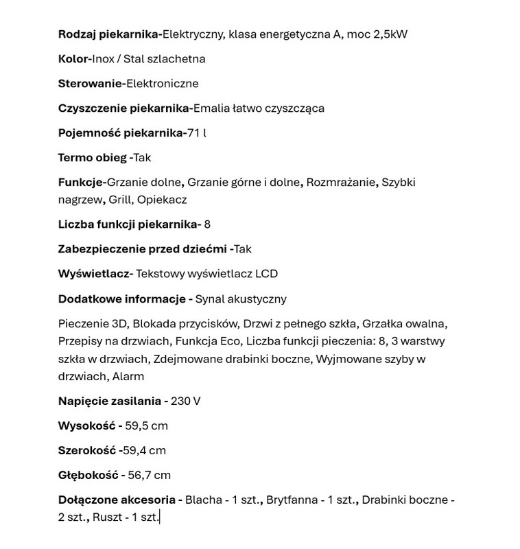 Elbląg Piekarnik z termo obiegiem do zabudowy Beko BIM22300X - Okap Beko -GRATIS. Piekarnik mało używany był w