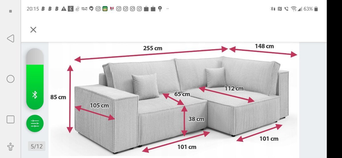 Elbląg Rozkładany narożnik z funkcją spania - prawy lub lewy - bez skręcania. Praktycznie nieużywany. Stał długo