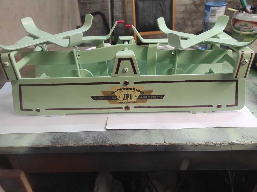 Elbląg sprzedam piĘkną wagę szalkową po całkowitej renowacji sprawna działa do kolekcji wystroju wnętrza lub do