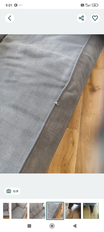 Elbląg Sofa uszak Ikea do renowacji. Technicznie w porządku. Tapicerka do wymiany. Ciężka, solidna, drewniana.