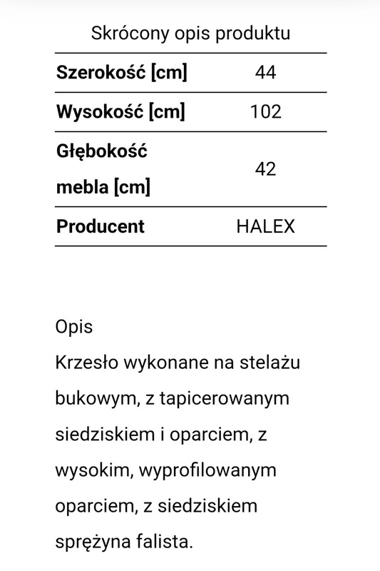 Elbląg Sprzedam cztery krzesła firmy Halex, stan idealny, ,jak nowe, w domu nie palone. Cena 500 zł za komplet