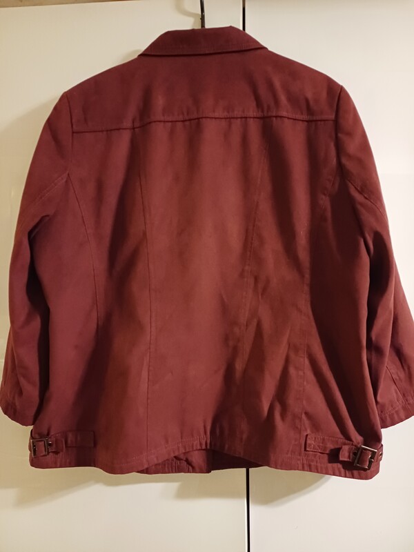 Elbląg Kurtka damska wiosna Bexleys Woman rozmiar 46,kolor burgund, zapinana asymetrycznie, rękaw 7/8,stan jak nowa,