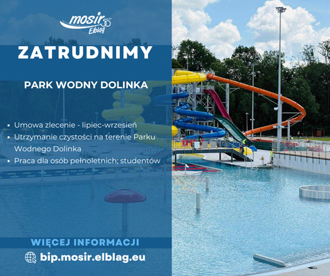 Elbląg Miejski Ośrodek Sportu i Rekreacji w Elblągu poszukuje&nbsp; obsługi&nbsp; sprzątającej&nbsp; w Parku Wodnym