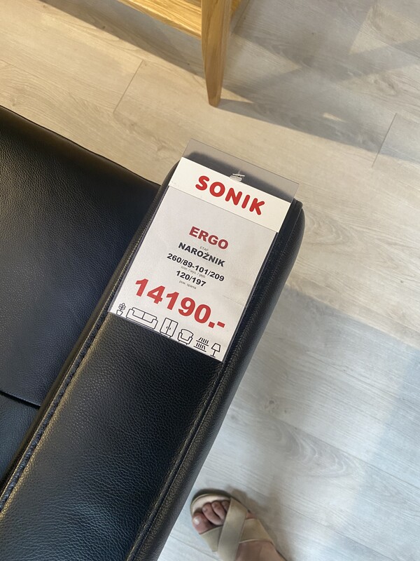 Elbląg Skórzany narożnik, czarny, w bardzo dobrym stanie. Wygodny i elegancki zestaw do salonu lub biura. Cena