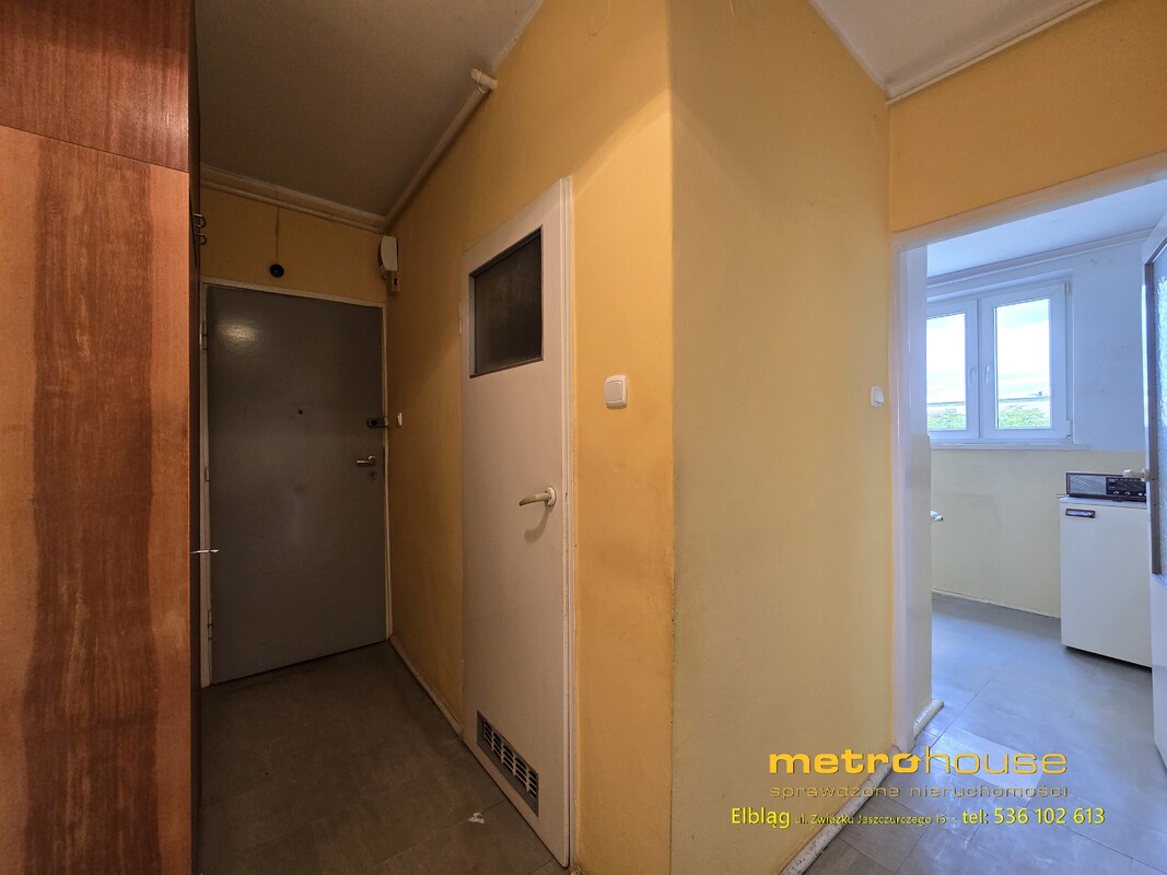 Elbląg Na sprzedaż 2-pokojowe mieszkanie 42,71 m² Elbląg, ul. Bażyńskiego 1 – 4.piętro, zadbany budynek +