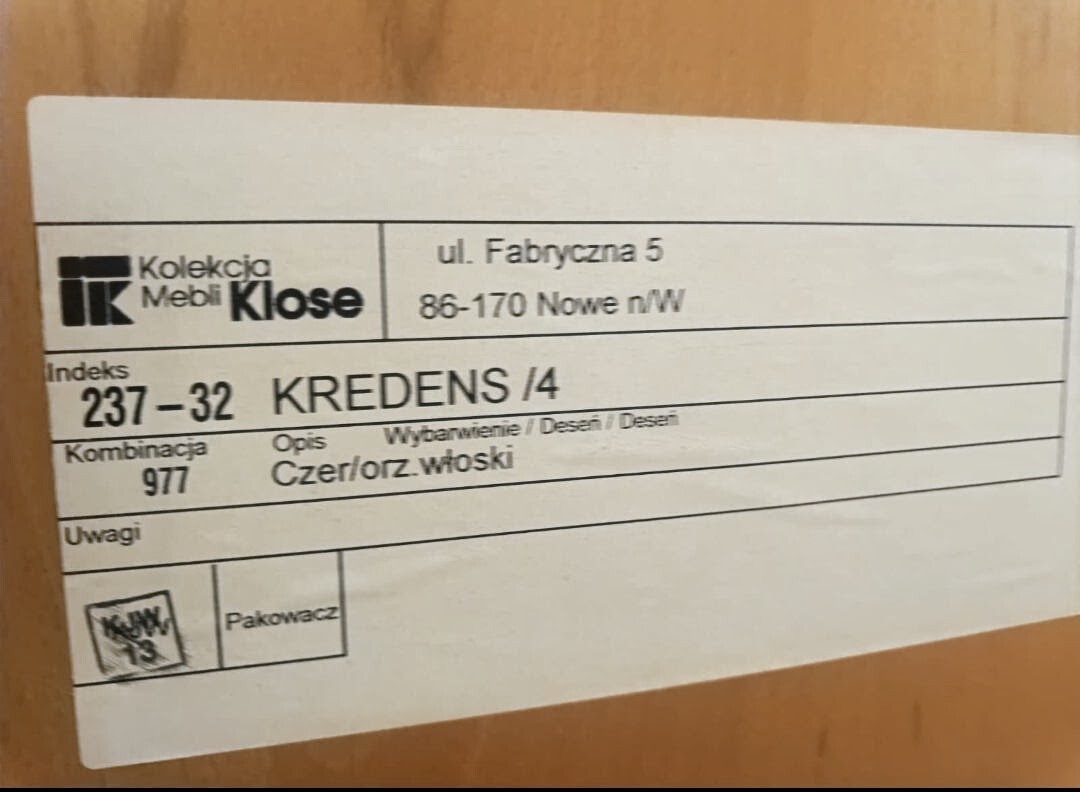Elbląg Komoda/kredens z kolekcji mebli Klose, Vintage.