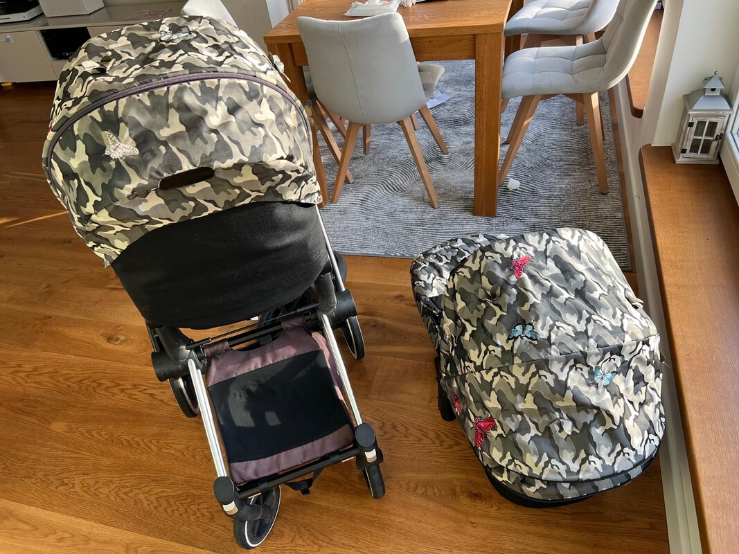 Elbląg Sprzedam oryginalny wózek Cybex Priam Butterfly 2w1 w skład którego wchodzą: gondola spacerówka stelaż