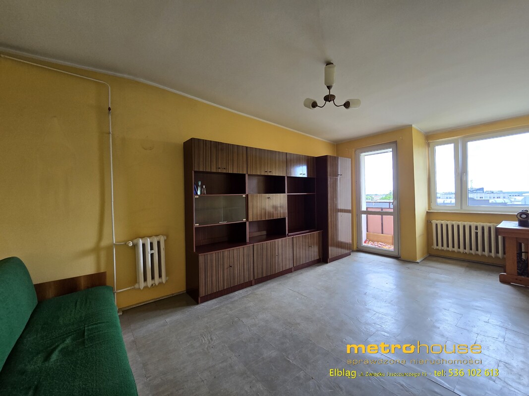 Elbląg Na sprzedaż 2-pokojowe mieszkanie 42,71 m² Elbląg, ul. Bażyńskiego 1 – 4.piętro, zadbany budynek +