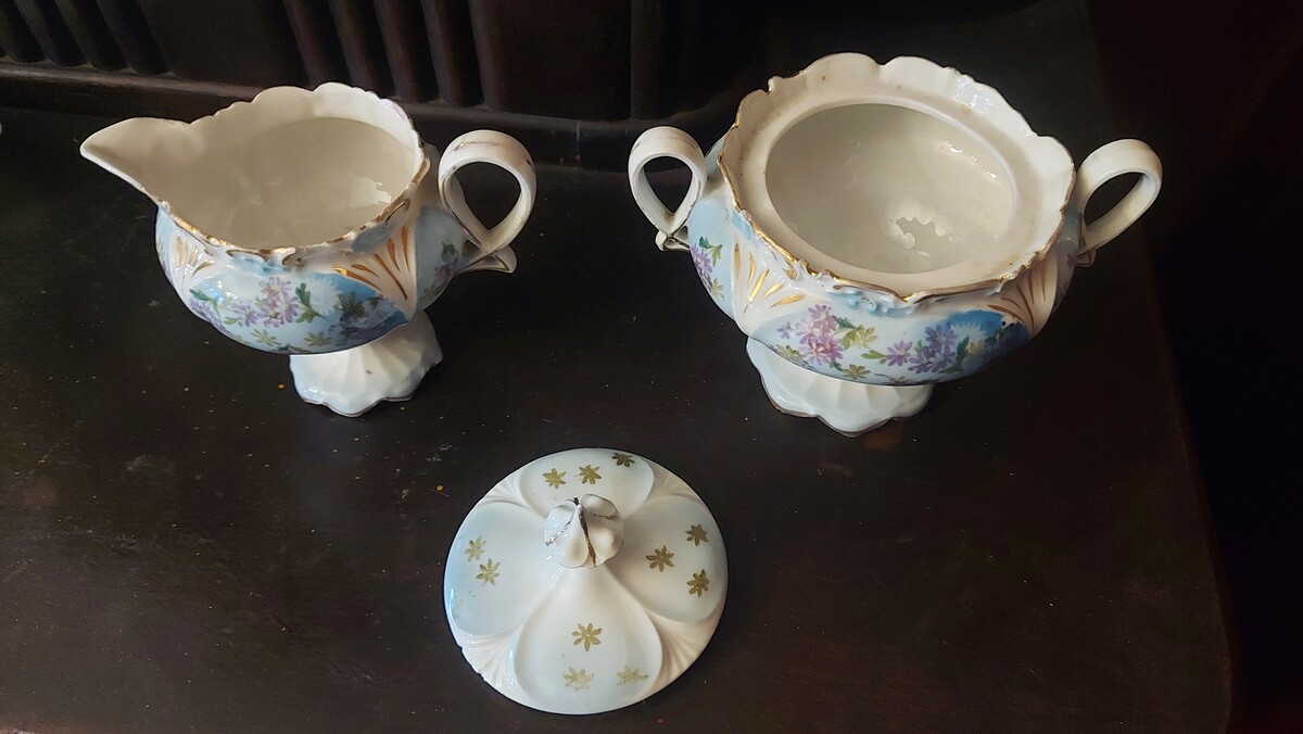 Elbląg Porcelanowe figurki tancerek Sygnowane Za dwie 599 Komplet cukiernica I krem PRUSSIA 650