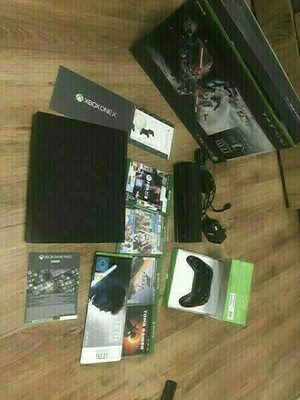 Elbląg Xbox One X + Kinect + 5 gier + dodatki