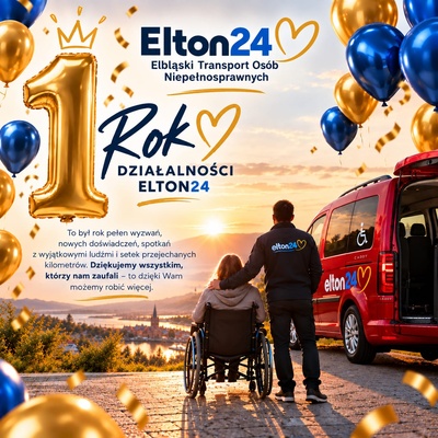 Elbląg Elton24 – Elbląski Transport Osób Niepełnosprawnych ma już rok! Dziękujemy za zaufanie i każdy wspólnie