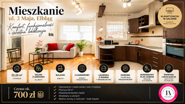 Elbląg TO MY SPRZEDAJEMYNIERUCHOMOŚCI W TYM MIEŚCIEBIURO NIERUCHOMOŚCIAMERICAN HOMEFOR SALE - PRZYTULNE MIESZKANIE
