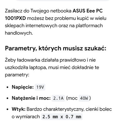 Elbląg Posiada może ktoś zasilacz do ASUS