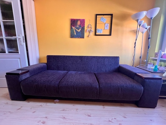 Elbląg Oddam kanapę rozkładaną używaną o wymiarach po rozłożeniu 255x155cm, miejsce do spania 197x155,złożona