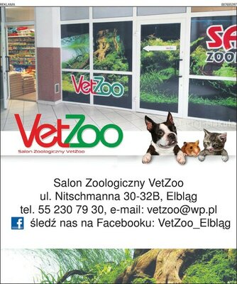 Elbląg Salon Zoologiczny VetZoo zatrudni do pracy na pół lub cały etat osobę umiejącą odnaleźć się w sklepie