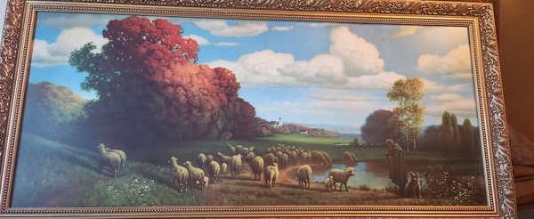 Elbląg Sprzedam obraz w złotej ramię. Pasterz pasący owce. Stan bardzo dobry. Roz. ok.140x60.
Cena 150., zł. 
Kuchenna