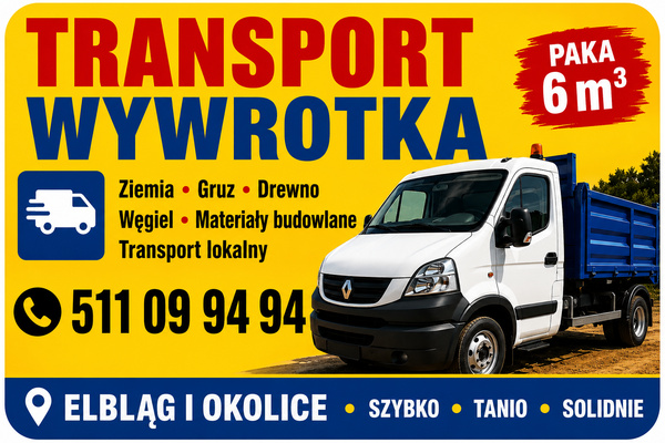 Elbląg TRANSPORT WYWROTKĄ