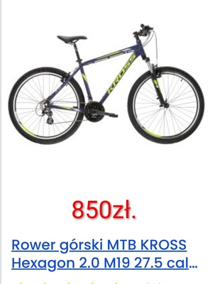 Elbląg Rower Kross 27,5 * trzeci sezon, mało używany ! Stoi od roku bo mieszkam za granicą, będąc przelotem wystawiam