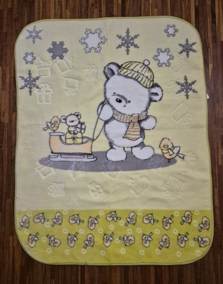 Elbląg Gruby cieplutki kocyk dla dziecka. Bardzo miękki i przyjemny w dotyku. Rozmiar kocyka to 90x115 cm. Kolor