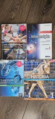 Elbląg Sprzedam podręczniki do klasy. 1 LO zakres podstawowy:
Krok w przedsiębiorczość - 15 zł
Informatyka - 25