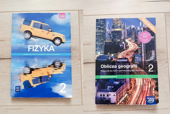 Elbląg Sprzedam podręczniki klasa 2 Liceum i technikum:
* FIZYKA (10 zł) -  zakres podstawowy WSiP
* GEOGRAFIA (20zł)