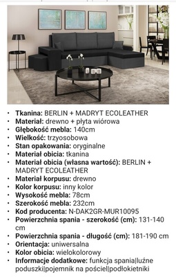 Elbląg dwa lata użytkowania, plus dwie pufy, 
do negocjacji