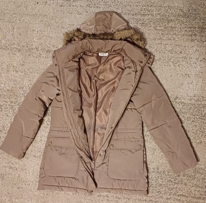Elbląg Kurtka zimowa damska Gina Benotti rozmiar 38 stan idealny jak nowa, ciepła I lekka kolor kawa latte