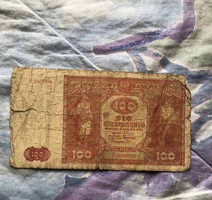 Elbląg Banknot 100 zł z 15 maja 1946 roku. Stan jak widać na zdjęciach, widać ząb czasu, ale jest zadawalający. Gratka