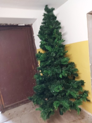 Elbląg Choinkę z tworzywa sztucznego wys. ok.2,4 m sprzedam. Choinka jest z miękkiego tworzywa, gęsta i składana z