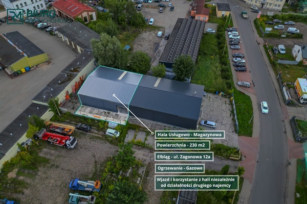 Elbląg Hala 230 m2 do wynajęciaElbląg, ul. Zagonowa
