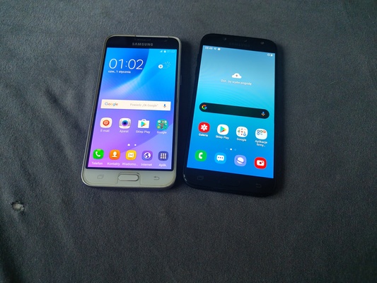 Elbląg Sprzedam dwa Samsungi 
80zł/sztuka
Biały to Galaxy j3 2016 dual SIM 
Granatowy to j5 2017 dual SIM 
Obydwa