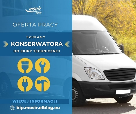 Elbląg ZATRUDNIMY PRACOWNIKA ZAPLECZA SPORTOWEGO - KONSERWATORA OBIEKTÓW I URZĄDZEŃ SPORTOWYCH