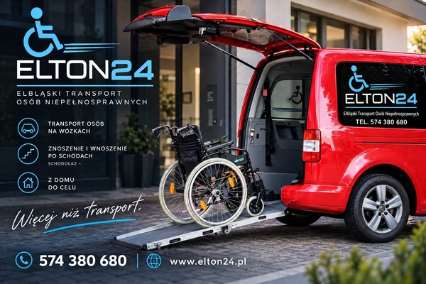 Elbląg ELTON24 – Elbląski Transport Osób Niepełnosprawnych Komfortowy przejazd i pełna pomoc na każdym etapie podróży.