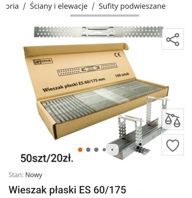 Elbląg Wieszak ES płaski do profili CD 60×75 >>>