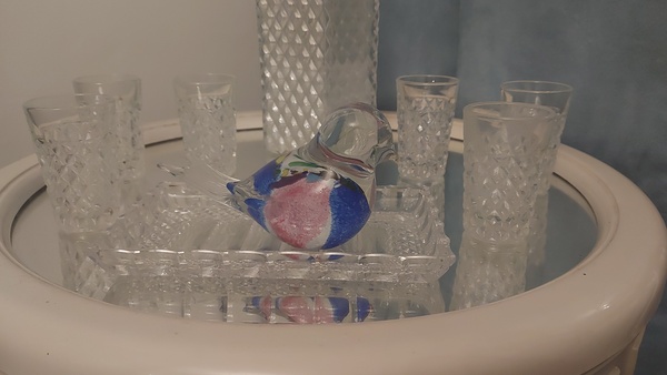 Elbląg Ptaszek z kolorowego szkla