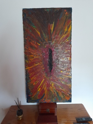 Elbląg Abstrakcja obraz olejny 120x60