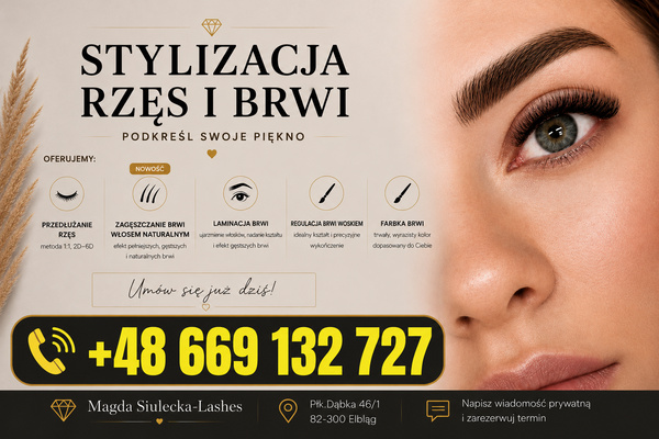 Elbląg 💎 Przedłużanie rzęs 1:1/2D&ndash; 6D + Zagęszczanie brwi włosem naturalnym &ndash; Magda