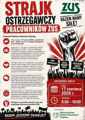 Elbląg STRAJK OSTRZEGAWCZY ZUS ELBLĄG
