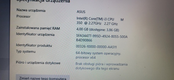 Elbląg Sprzedam laptop ASUS 17 calowy, stan bardzo dobry, całkowicie sprawny. Windows 10,procesor Intel R Core i3CPU,