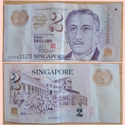 Elbląg Polimerowy Banknot 2 Dolary Singapur – Edukacja / Yusof bin Ishak
Na sprzedaż oryginalny,